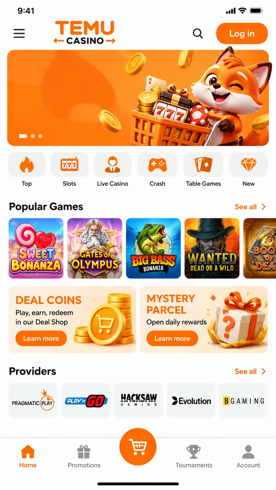 Temu Casino online op je telefoon